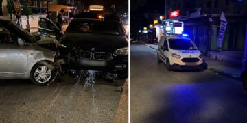 Two Cars Collide Near Starling market In Lefke